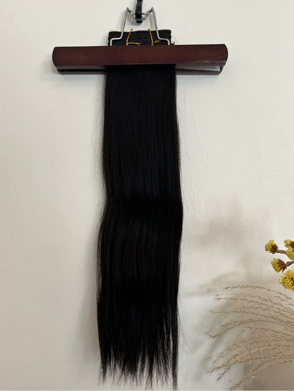 100% Human Hair Extensions Black 18” 100g Natural Straight Weft